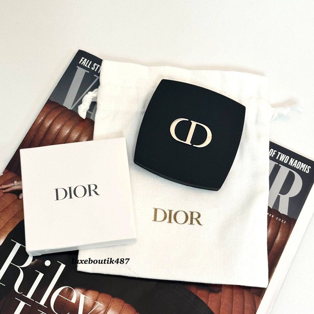 Dior Beauty Black Compact Mirror & Drawstring Pouch Limited Edition Gift